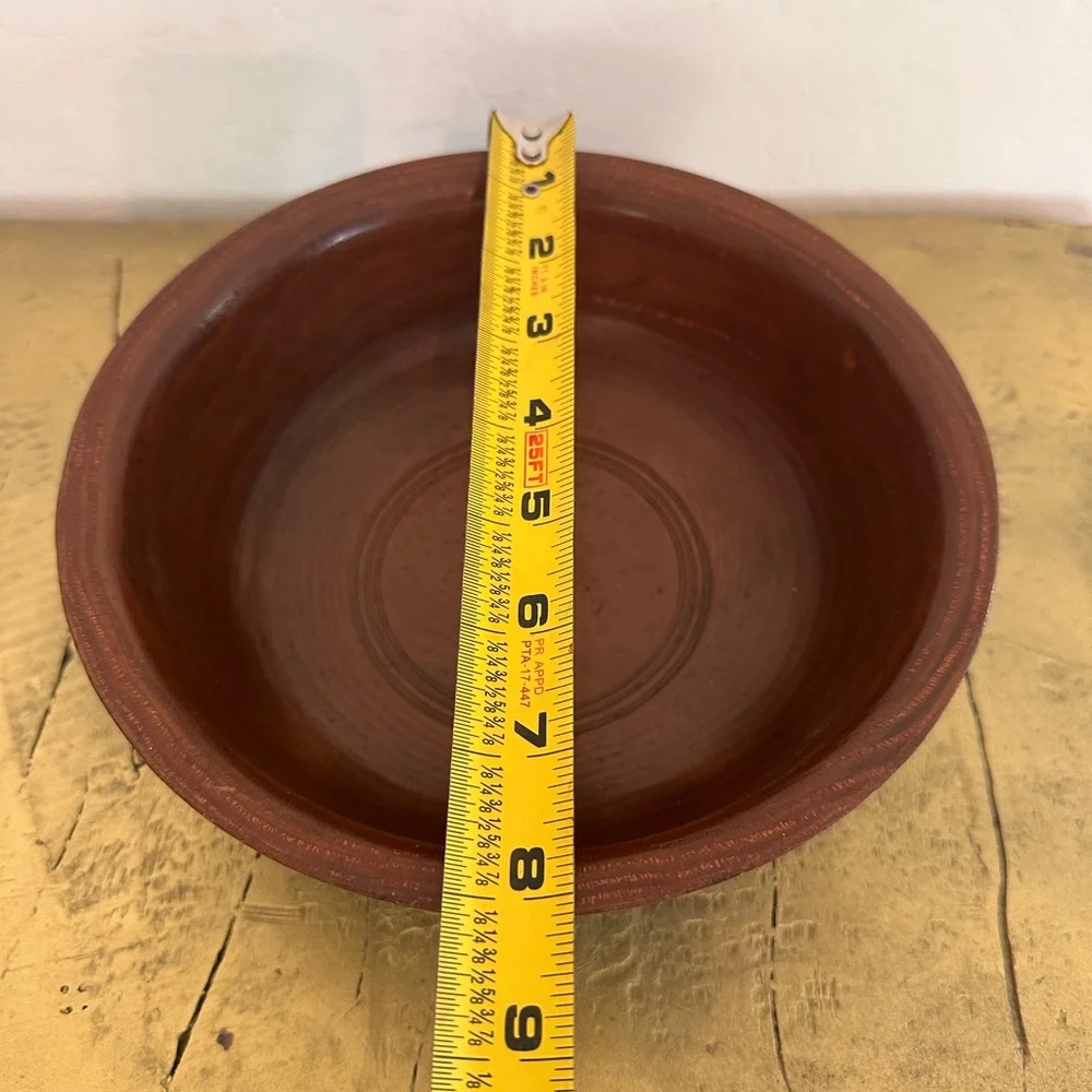 Vintage grooved black walnut wood bowl